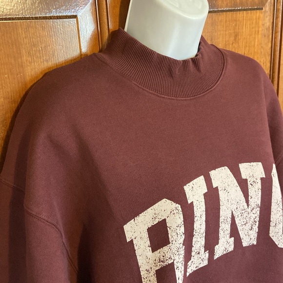 ANINE BING Burgundy Bradie 'Bing' Sweatshirt NWTS Rib Mock Neck Size Medium - Picture 4 of 16